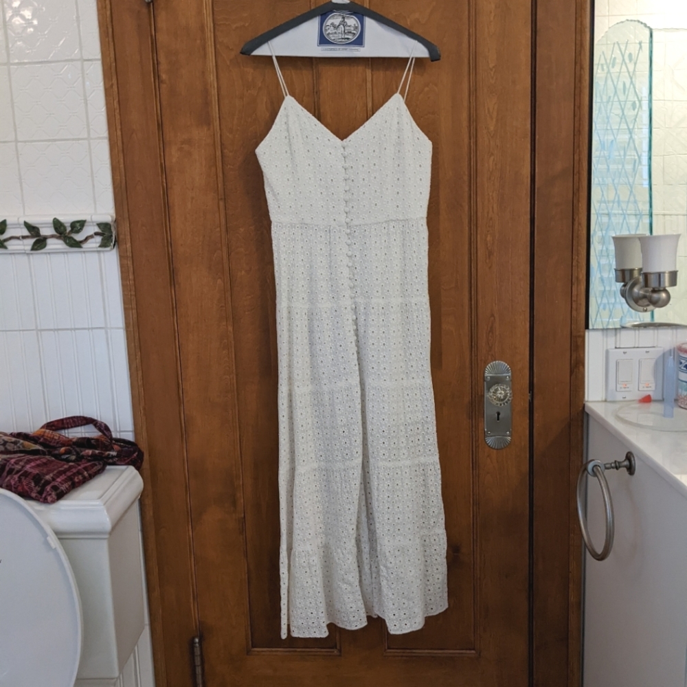 Alice and Olivia All Over White Lace Maxi Dress